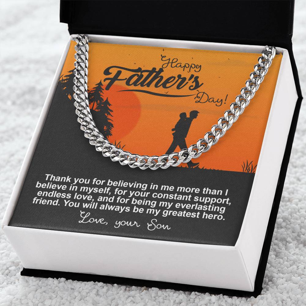 Dad-My Greatest Hero-050724d Cuban Link Chain
