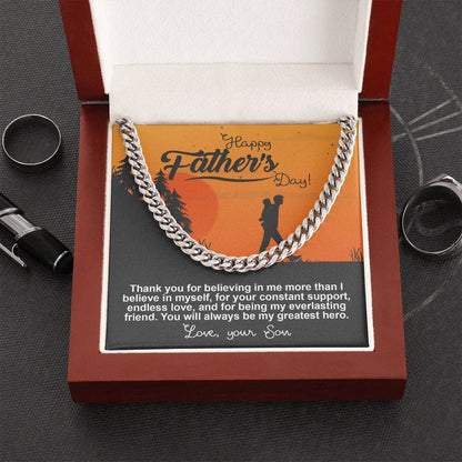 Dad-My Greatest Hero-050724d Cuban Link Chain