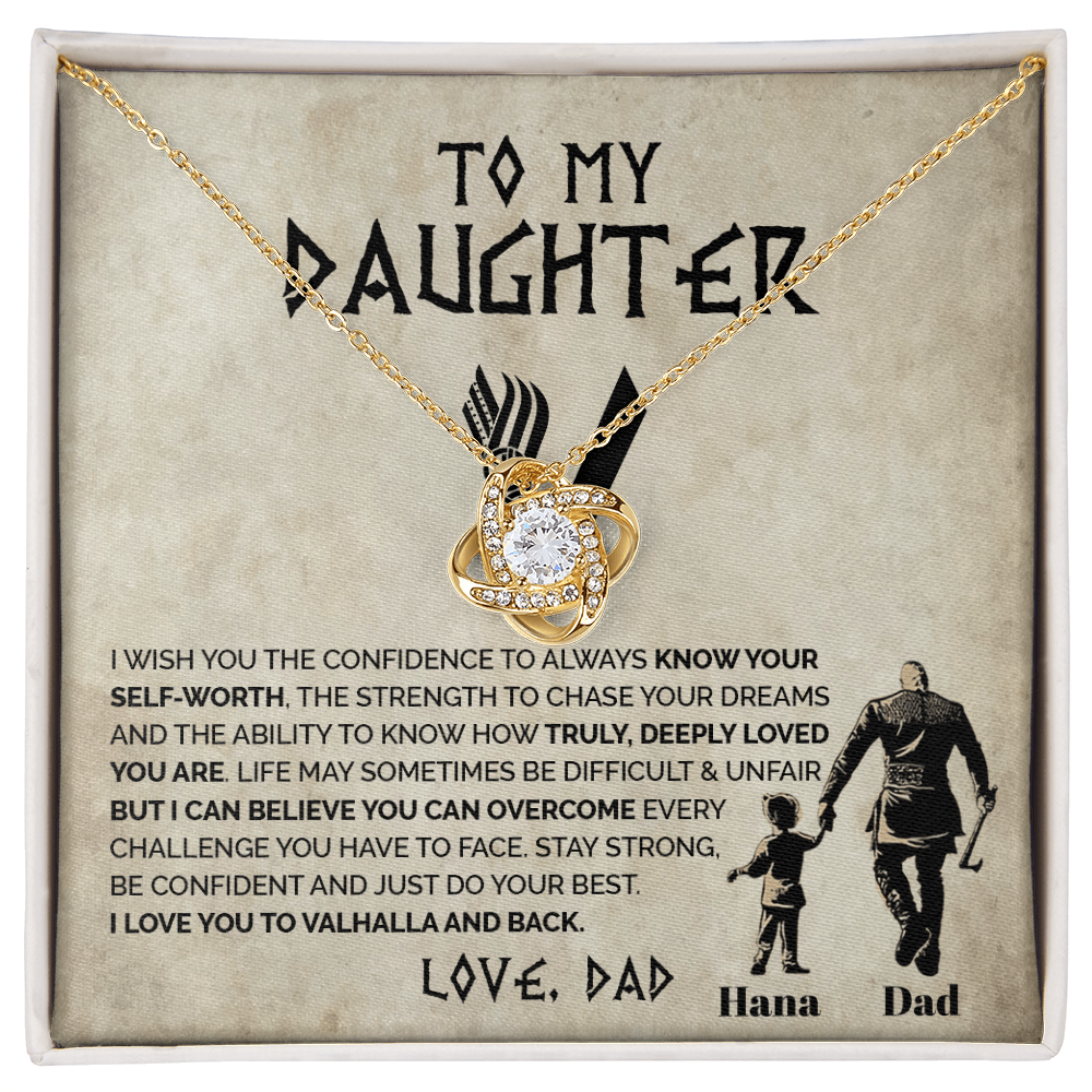 To My Daughter - Always know your self-worth - Love Knot Necklace 155
