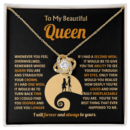 To My Beautiful Queen - You're loved and truly irreplaceable - Love Knot Necklace 91jv4