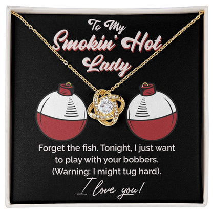 "Tug Hard" Smokin' Hot Lady Necklace – Playful & Naughty Fishing Gift for Her 139