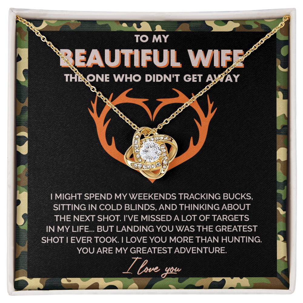 To My Beautiful Wife - You Are My Greatest Adventure - Love Knot Necklace 145