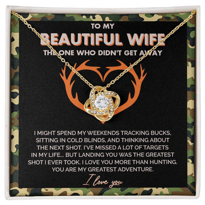 To My Beautiful Wife - You Are My Greatest Adventure - Love Knot Necklace 145