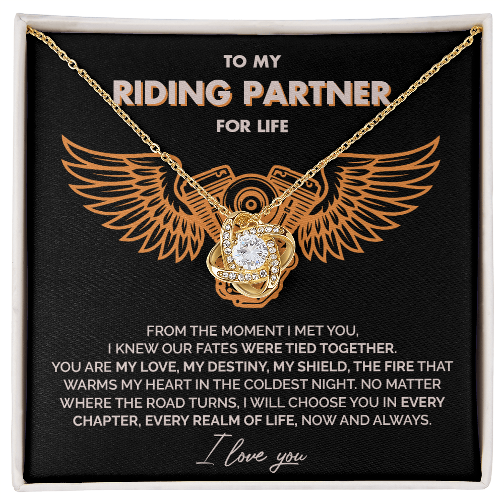 To My Riding Partner for life - Our fates were tied together - Love Knot Necklace 110