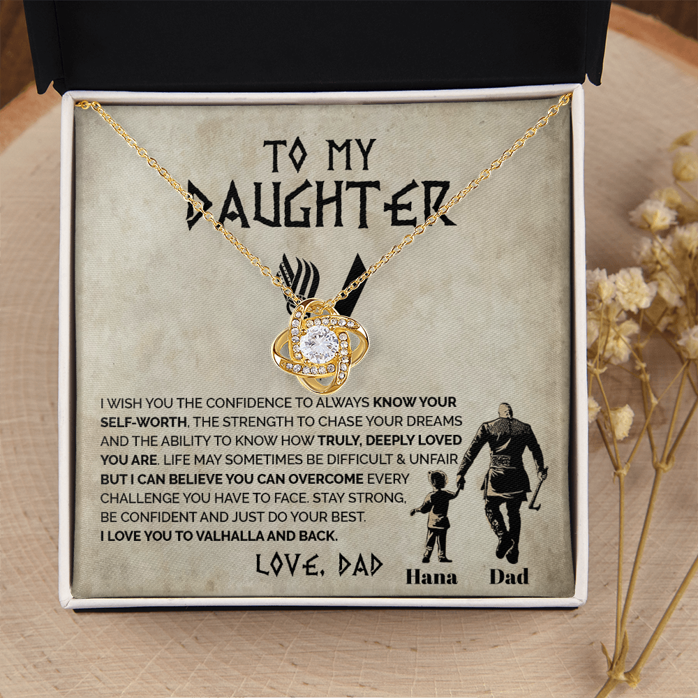 To My Daughter - Always know your self-worth - Love Knot Necklace 155
