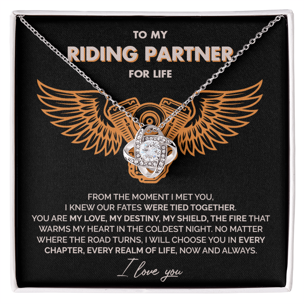 To My Riding Partner for life - Our fates were tied together - Love Knot Necklace 110