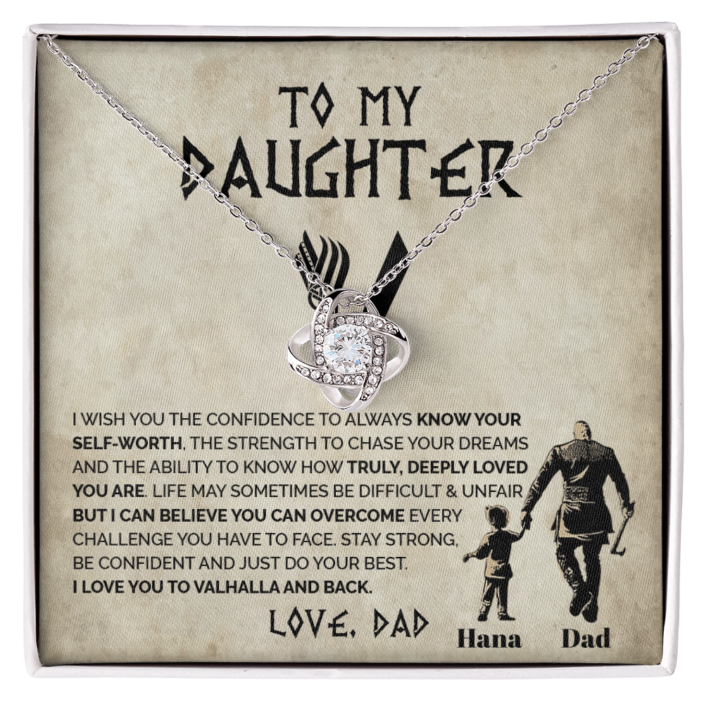 To My Daughter - Always know your self-worth - Love Knot Necklace 155