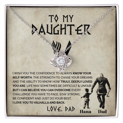 To My Daughter - Always know your self-worth - Love Knot Necklace 155