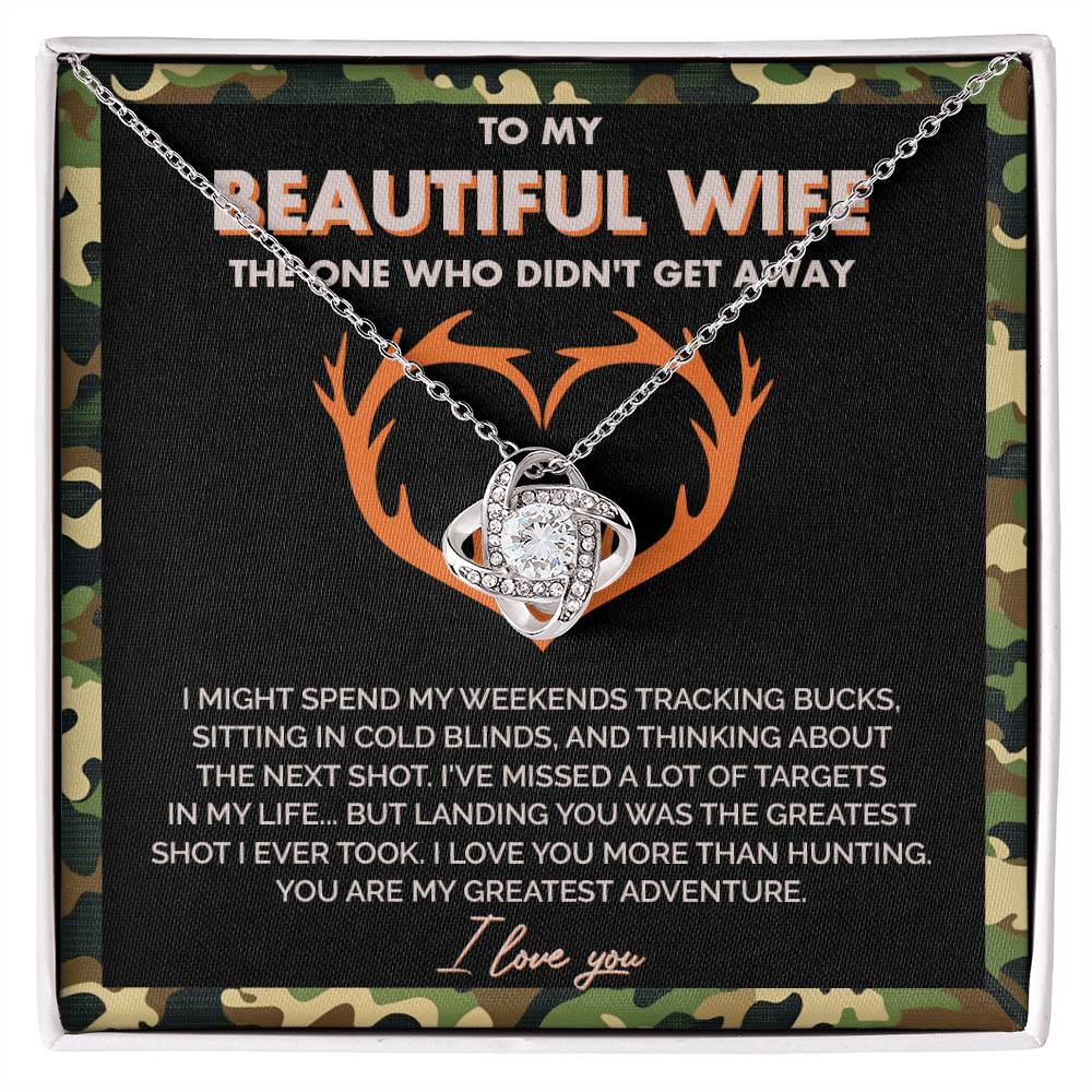 To My Beautiful Wife - You Are My Greatest Adventure - Love Knot Necklace 145