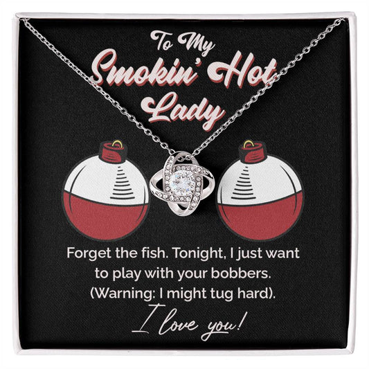 "Tug Hard" Smokin' Hot Lady Necklace – Playful & Naughty Fishing Gift for Her 139