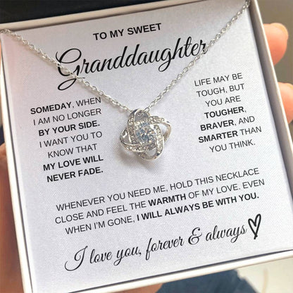 To My Sweet Granddaughter - My love will never fade - Love Knot Necklace