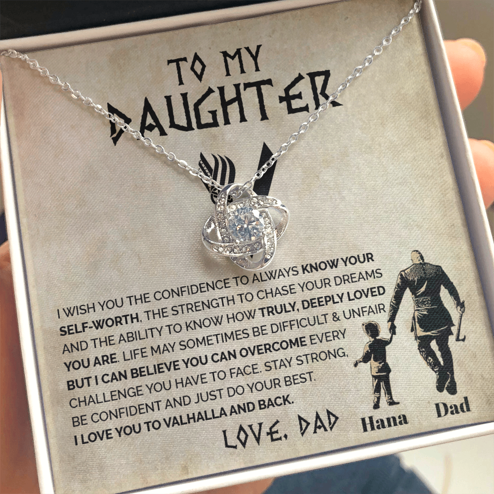 To My Daughter - Always know your self-worth - Love Knot Necklace 155