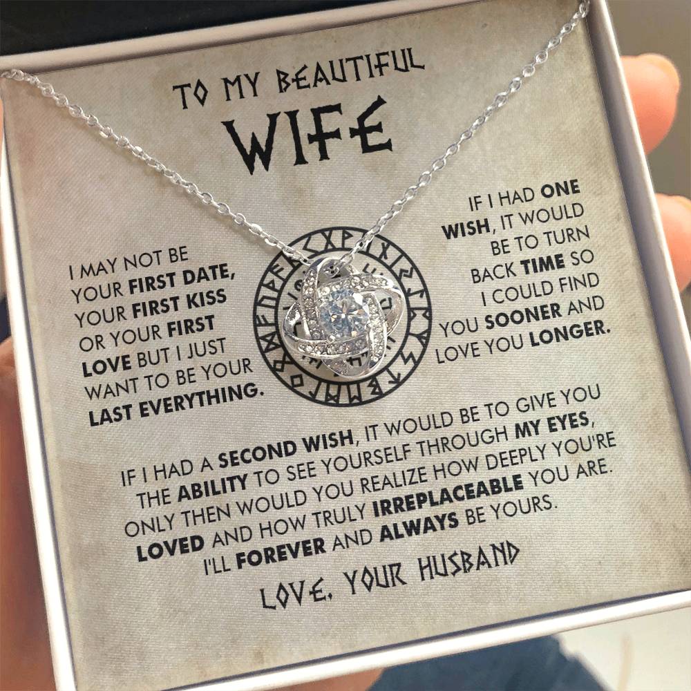 To My Beautiful Wife - I'll forever and always be yours - Love Knot Necklace 90