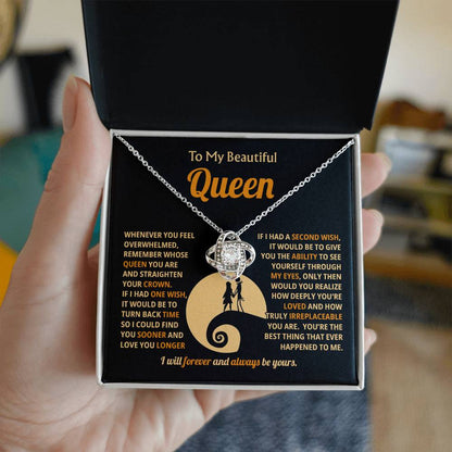 To My Beautiful Queen - You're loved and truly irreplaceable - Love Knot Necklace 91jv4