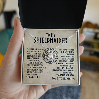 To My Shieldmaiden - Remember Whose Queen You Are - Love Knot Necklace 46