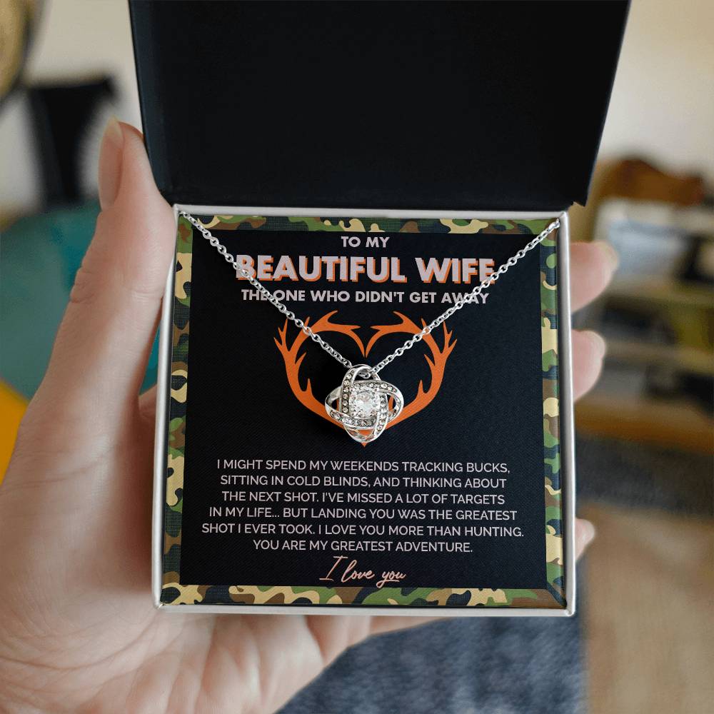 To My Beautiful Wife - You Are My Greatest Adventure - Love Knot Necklace 145