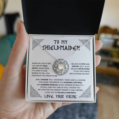 To My Shieldmaiden - You are my true north - Love Knot Necklace 62