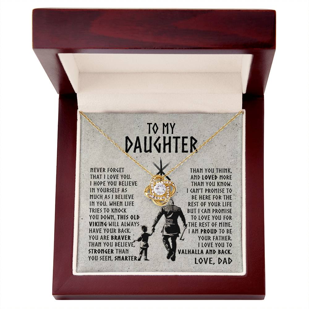 To My Daughter - This Old Viking will always have your back - Love Knot Necklace 19