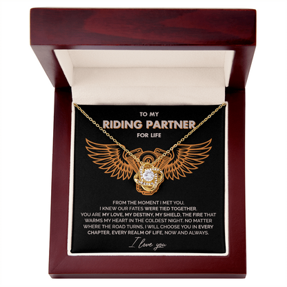 To My Riding Partner for life - Our fates were tied together - Love Knot Necklace 110