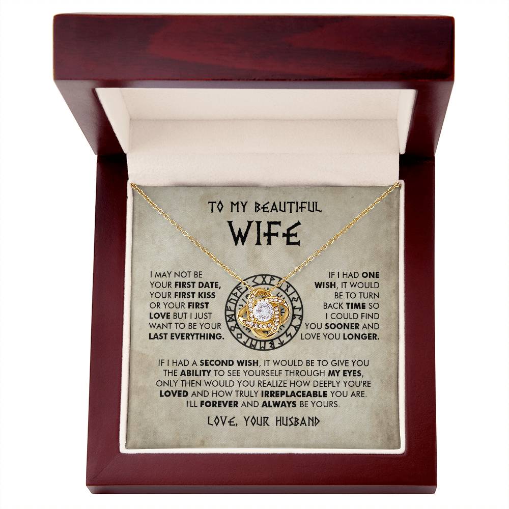 To My Beautiful Wife - I'll forever and always be yours - Love Knot Necklace 90