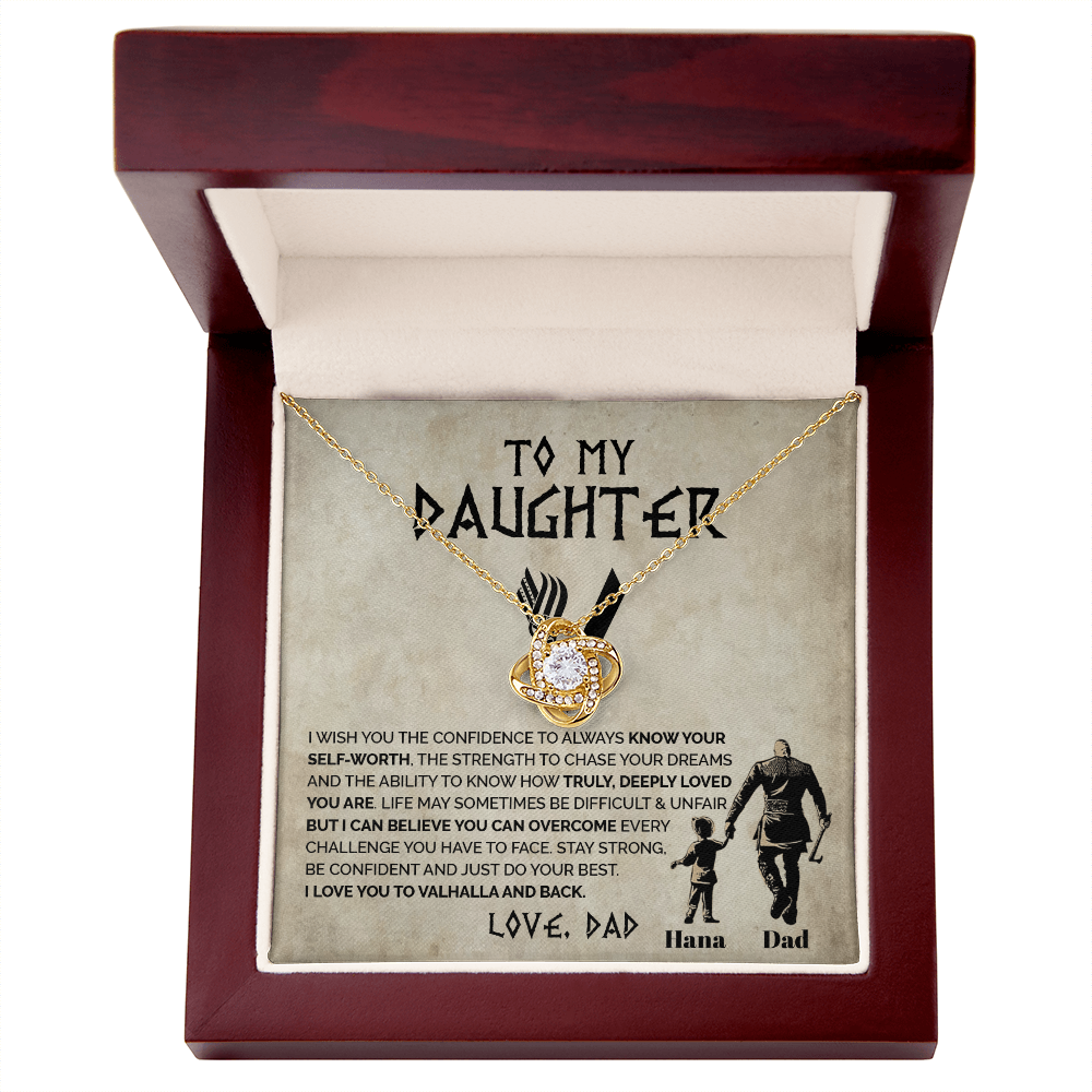 To My Daughter - Always know your self-worth - Love Knot Necklace 155