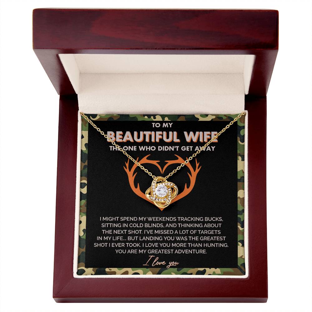 To My Beautiful Wife - You Are My Greatest Adventure - Love Knot Necklace 145