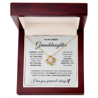 To My Sweet Granddaughter - My love will never fade - Love Knot Necklace