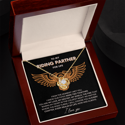 To My Riding Partner for life - Our fates were tied together - Love Knot Necklace 110