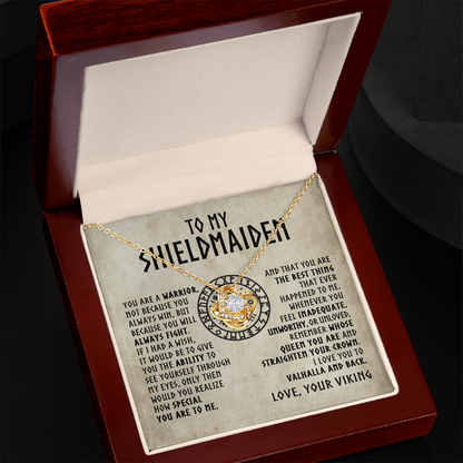To My Shieldmaiden - Remember Whose Queen You Are - Love Knot Necklace 46