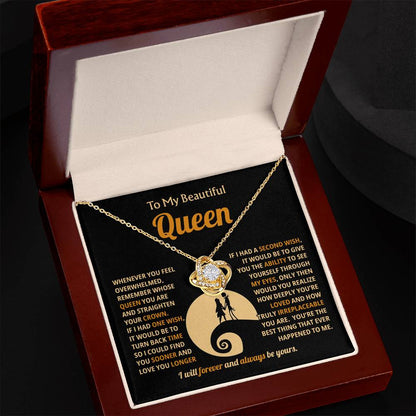 To My Beautiful Queen - You're loved and truly irreplaceable - Love Knot Necklace 91jv4