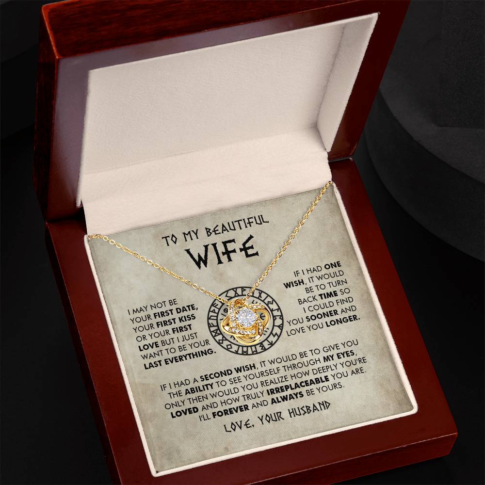 To My Beautiful Wife - I'll forever and always be yours - Love Knot Necklace 90