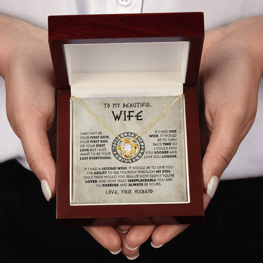 To My Beautiful Wife - I'll forever and always be yours - Love Knot Necklace 90