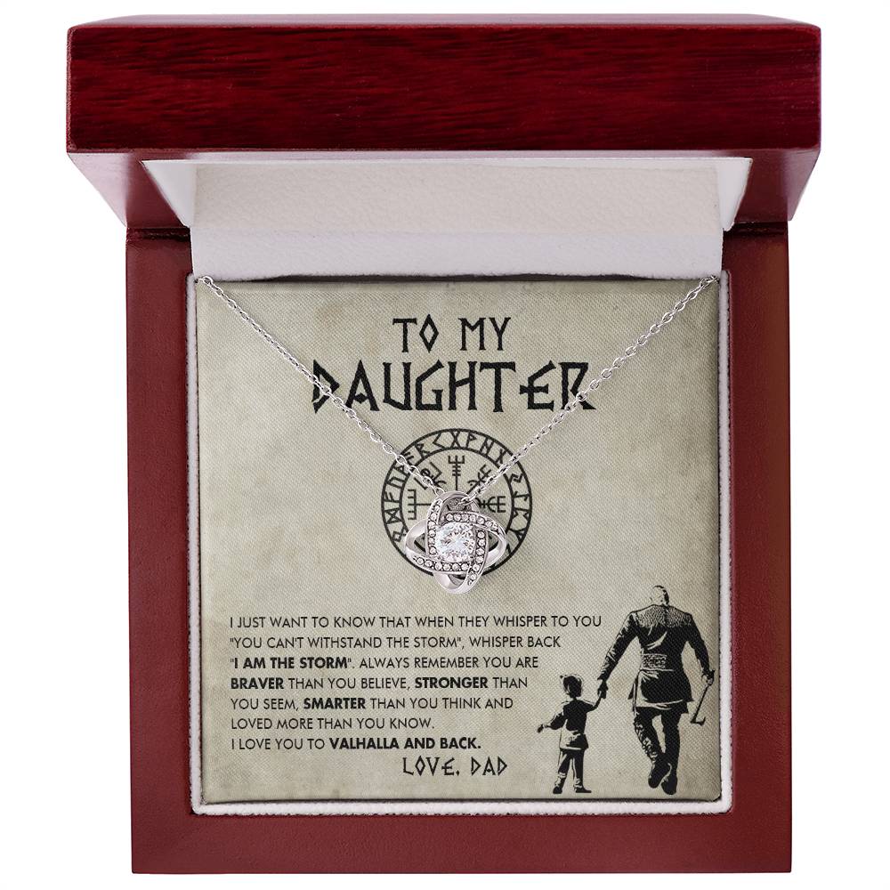To my daughter - You are the storm - Love Knot Necklace 68