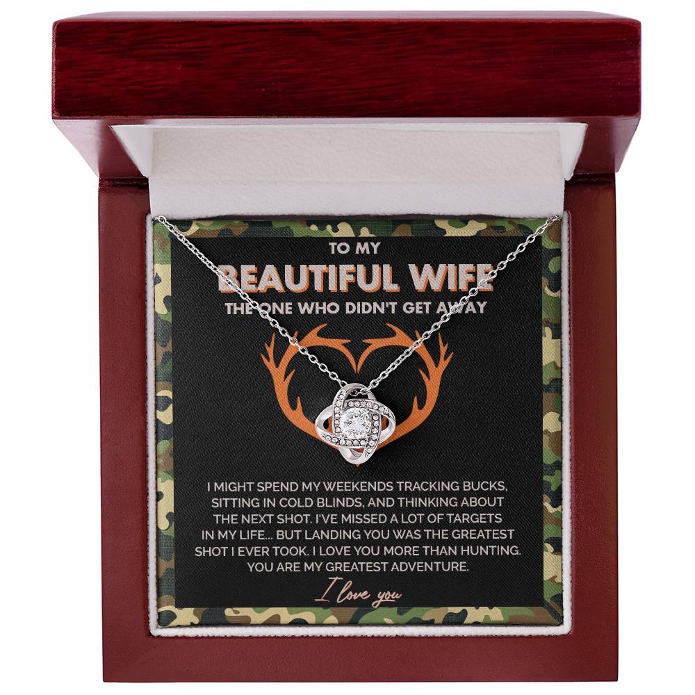 To My Beautiful Wife - You Are My Greatest Adventure - Love Knot Necklace 145