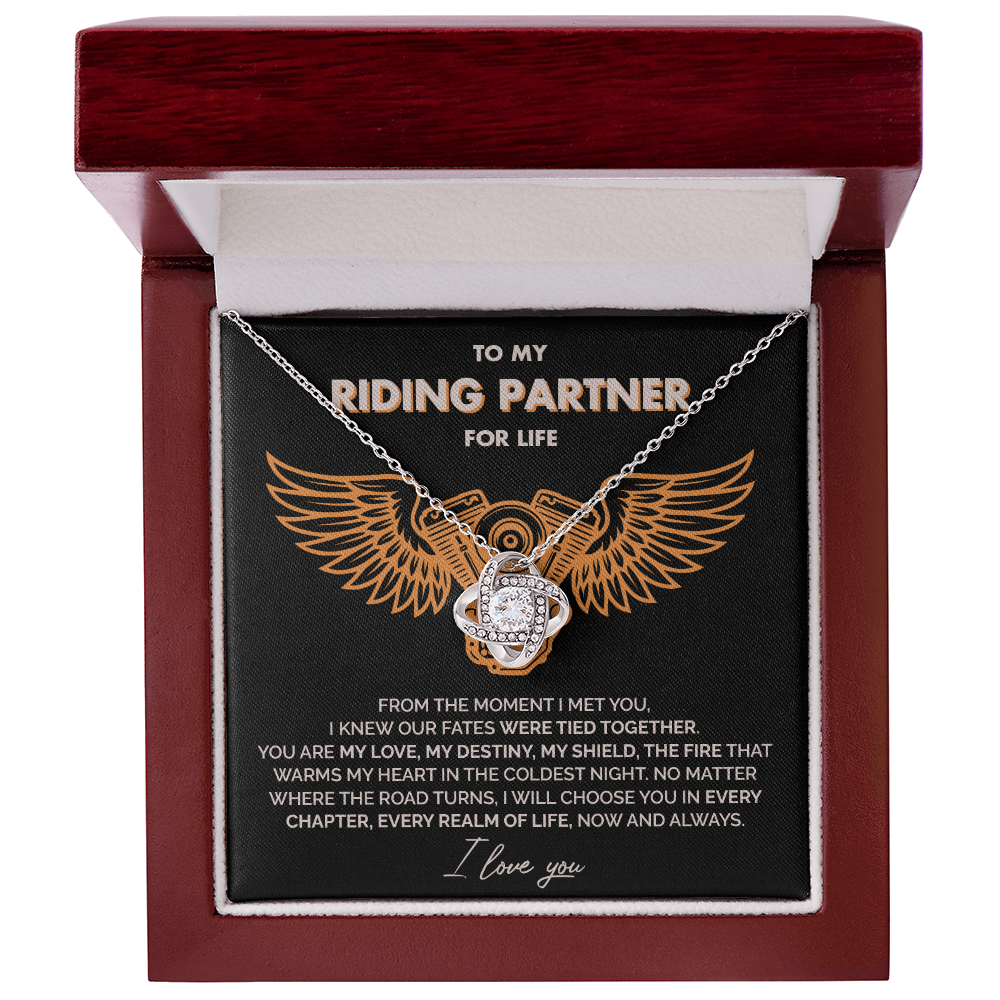 To My Riding Partner for life - Our fates were tied together - Love Knot Necklace 110