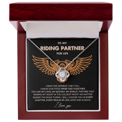 To My Riding Partner for life - Our fates were tied together - Love Knot Necklace 110