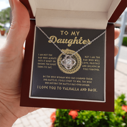 To My Daughter - Be The Wise Woman - Love Knot Necklace 25