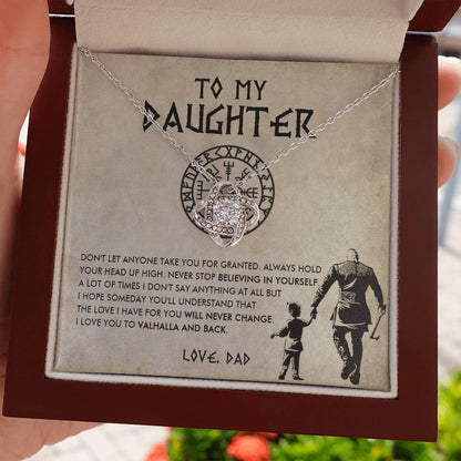 To my daughter - Don't let anyone take you for granted - Love Knot Necklace 65