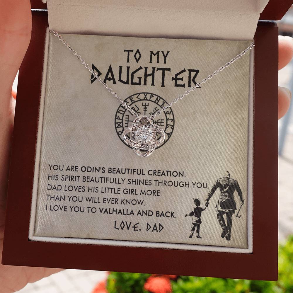 To my daughter - Dad loves his little girl more than you will ever know - Love Knot Necklace 66