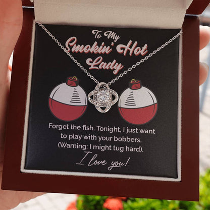 "Tug Hard" Smokin' Hot Lady Necklace – Playful & Naughty Fishing Gift for Her 139