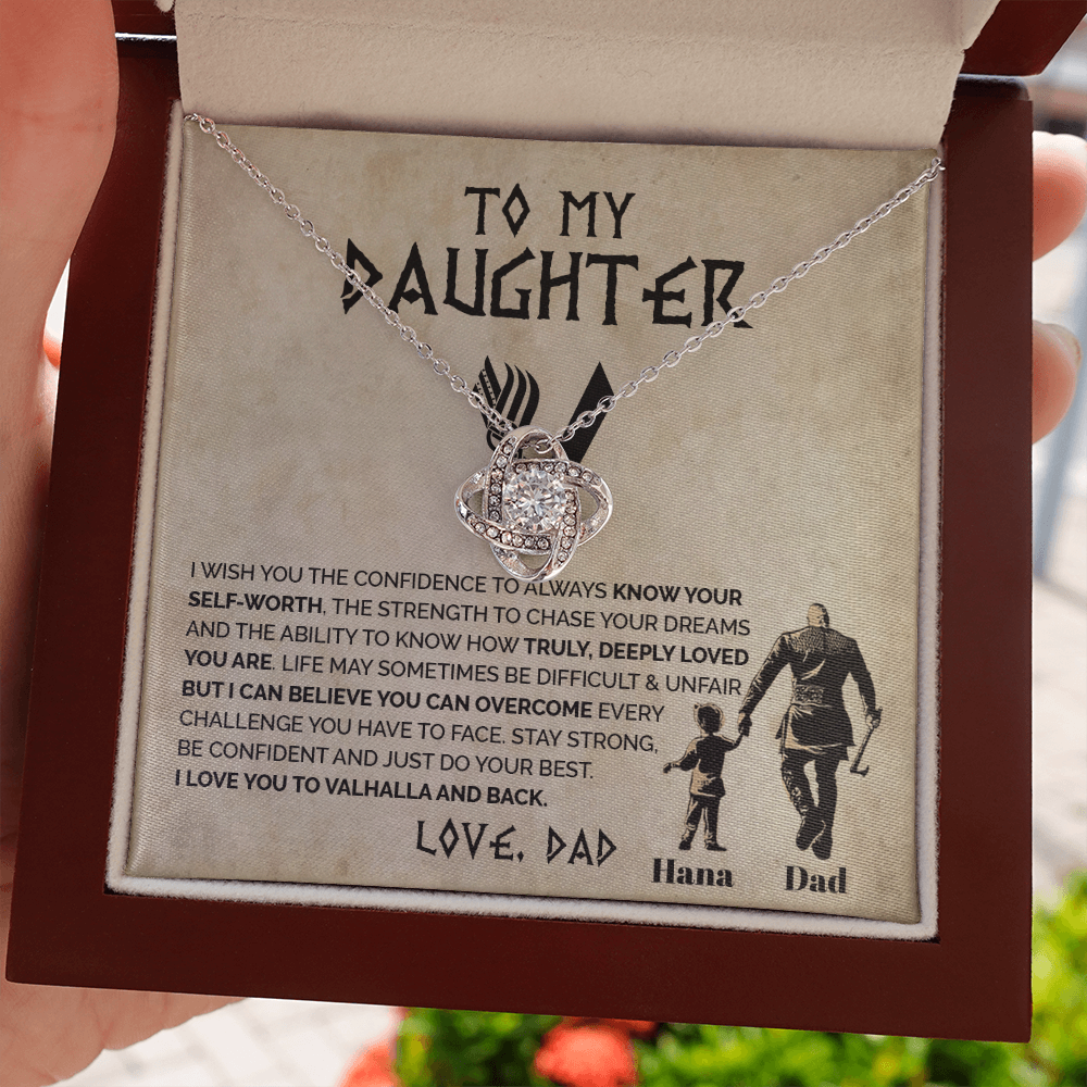 To My Daughter - Always know your self-worth - Love Knot Necklace 155