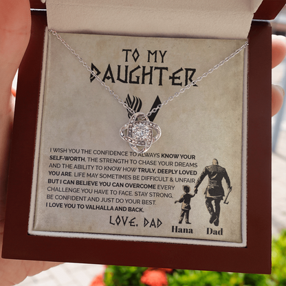 To My Daughter - Always know your self-worth - Love Knot Necklace 155