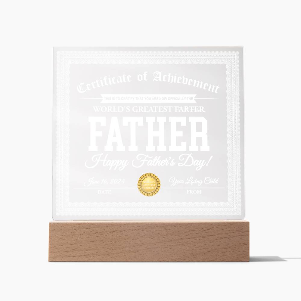Dad - World's Greatest Farter - Acrylic Acrylic Plaque