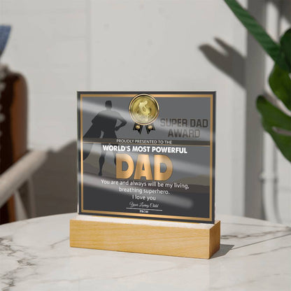 Dad - Super Dad Award - Acrylic Acrylic Plaque