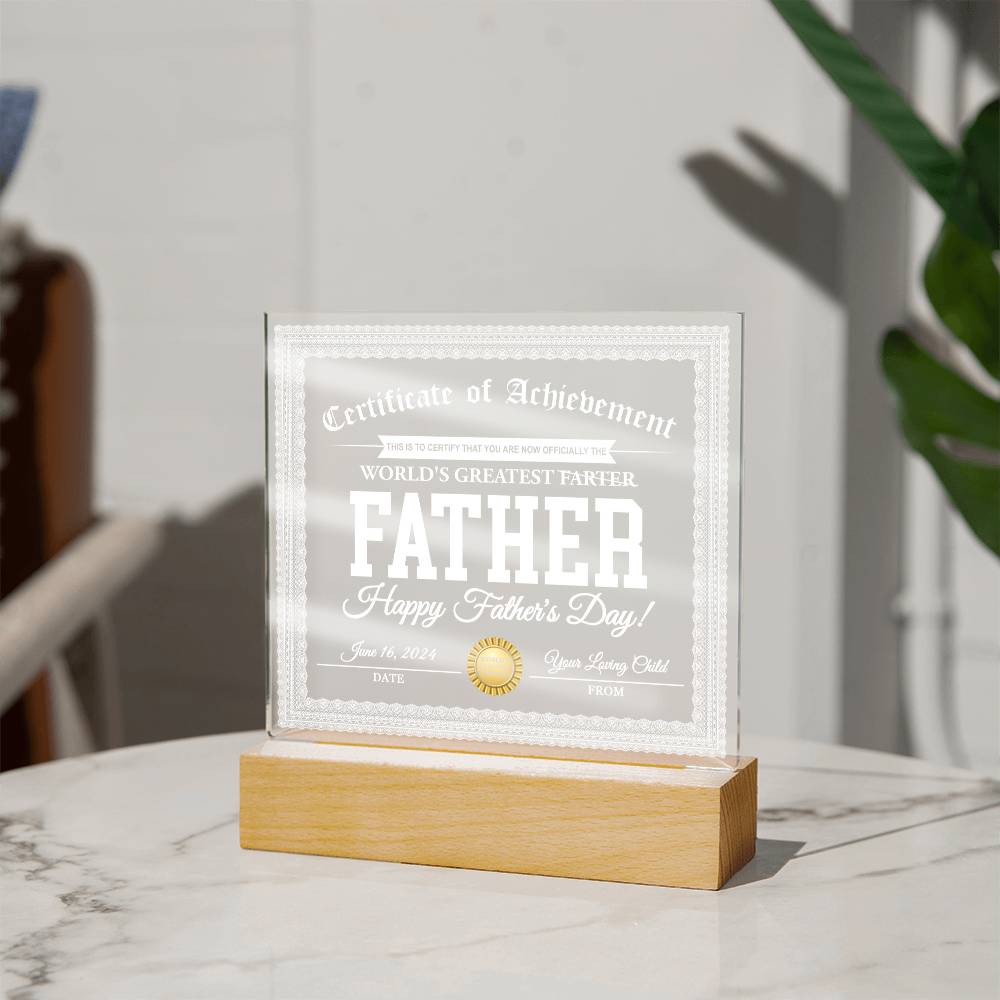 Dad - World's Greatest Farter - Acrylic Acrylic Plaque