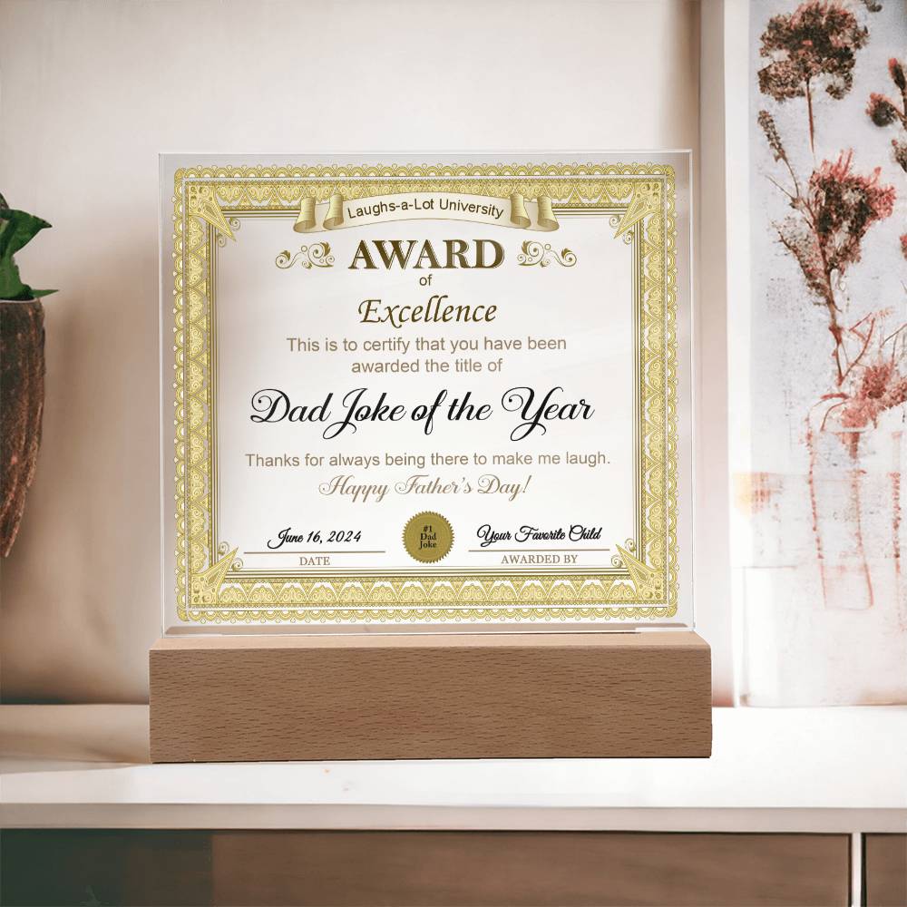 Dad - Award of Excellence - Acrylic Acrylic Plaque