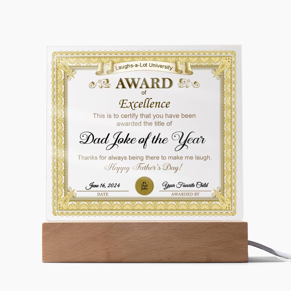 Dad - Award of Excellence - Acrylic Acrylic Plaque