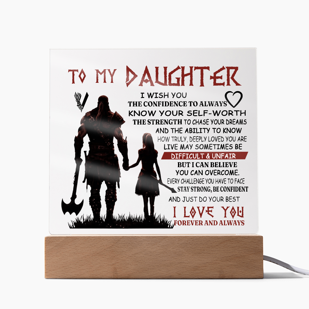 To My Daughter - Always know your self-worth -Square Acrylic Plaque 156