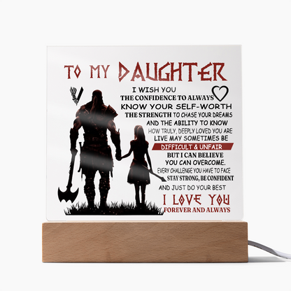 To My Daughter - Always know your self-worth -Square Acrylic Plaque 156