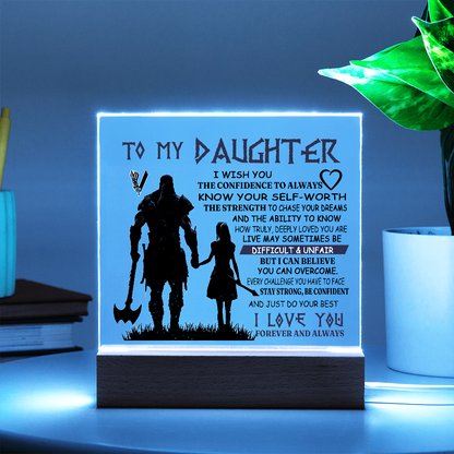 To My Daughter - Always know your self-worth -Square Acrylic Plaque 156
